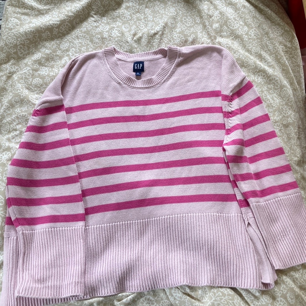 Pink striped Gap sweater